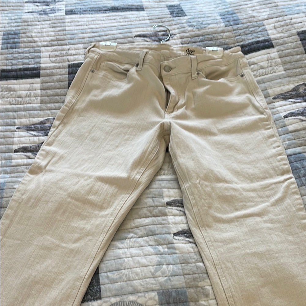 Beige Stretch Jeans Pants